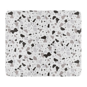 Monochromatic Terrazzo Pattern Cutting Board