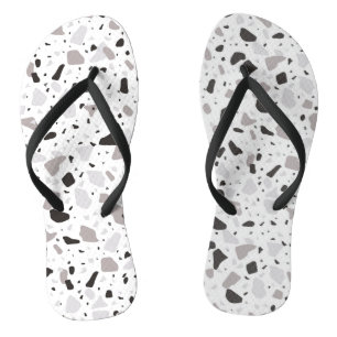 Monochromatic Terrazzo Pattern Jandals