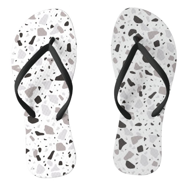 Monochromatic Terrazzo Pattern Jandals (Footbed)
