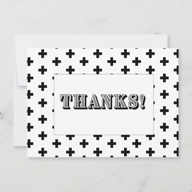 Monochromatic Thank You Card - Flat Card (Front)