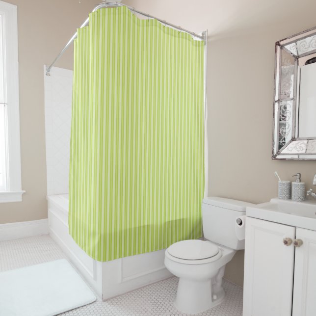 Monochromatic Thinly Striped - Shower Curtain (In Situ)