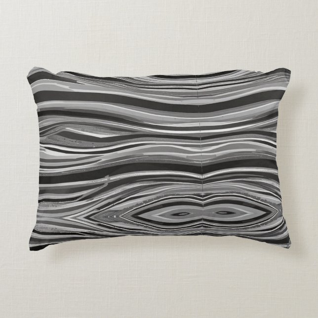 Monochromatic Waves Decorative Cushion (Front)