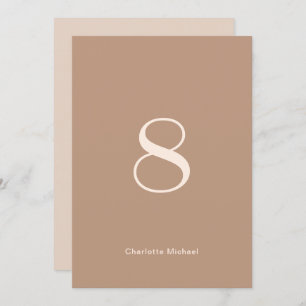 Monochromatic Wedding Table Number