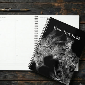 Monochrome Abstract Smoke Modern Art Planner