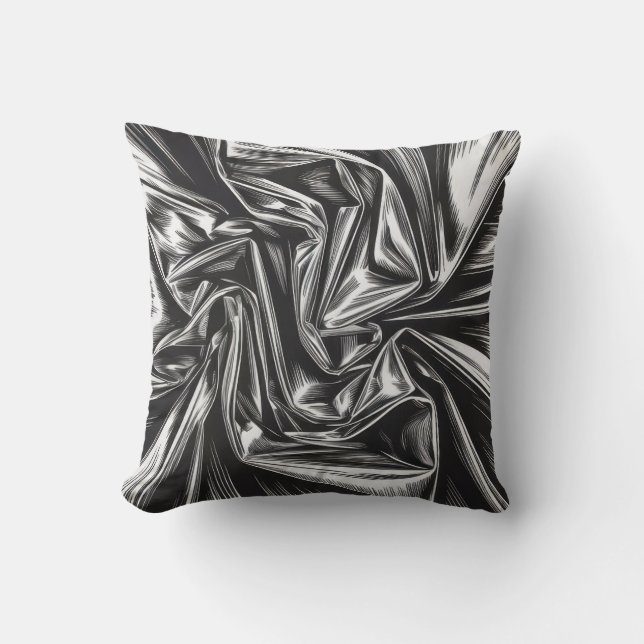 Monochrome abstract texture cushion (Front)