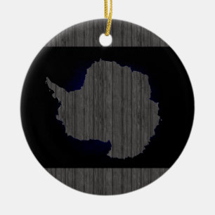 Monochrome Antarctica Flag Ceramic Tree Decoration