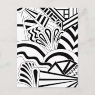 Monochrome Art Deco Design. Postcard