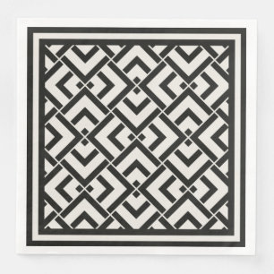 Monochrome art deco  print napkin