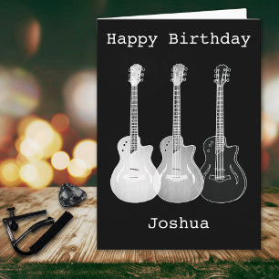 Monochrome Art Music Electric Guitar Name Joshua Card