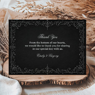 Monochrome Baroque Artwork Thank You Card
