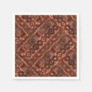 Monochrome beige brown ethnic pattern. napkin