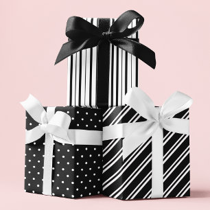 Monochrome Black And White Elegant Patterns Wrapping Paper Sheet