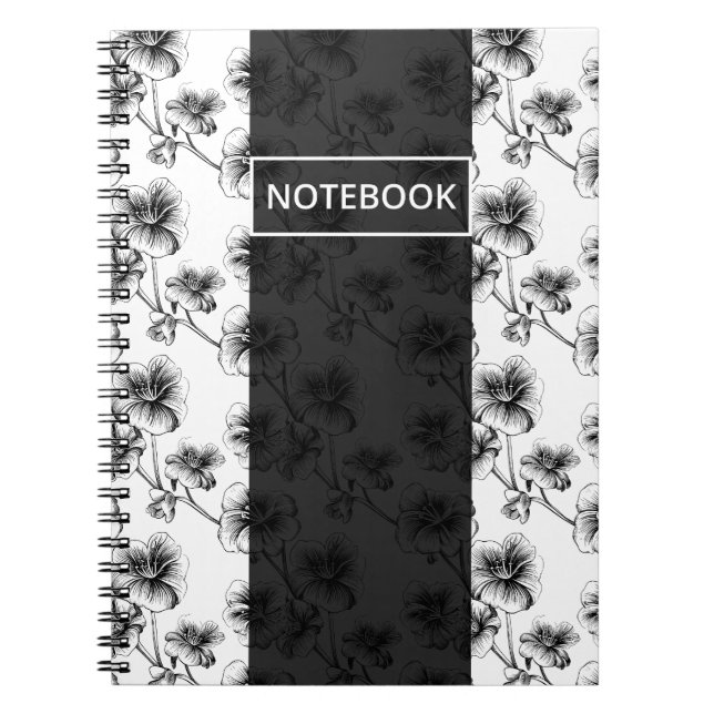 Monochrome Bloom Notebook (Front)