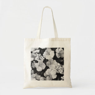 Monochrome Bloom Tote Bag