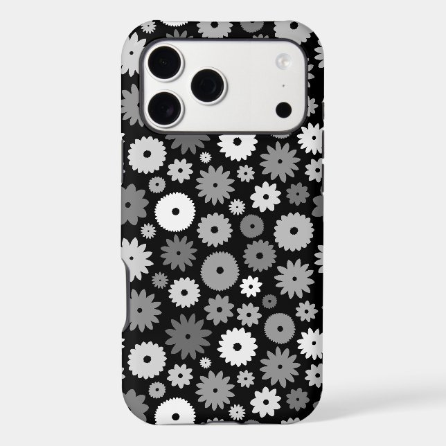 Monochrome Blooms Repeat Pattern (Back)