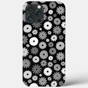 Monochrome Blooms Repeat Pattern iPhone 13 Pro Max Case