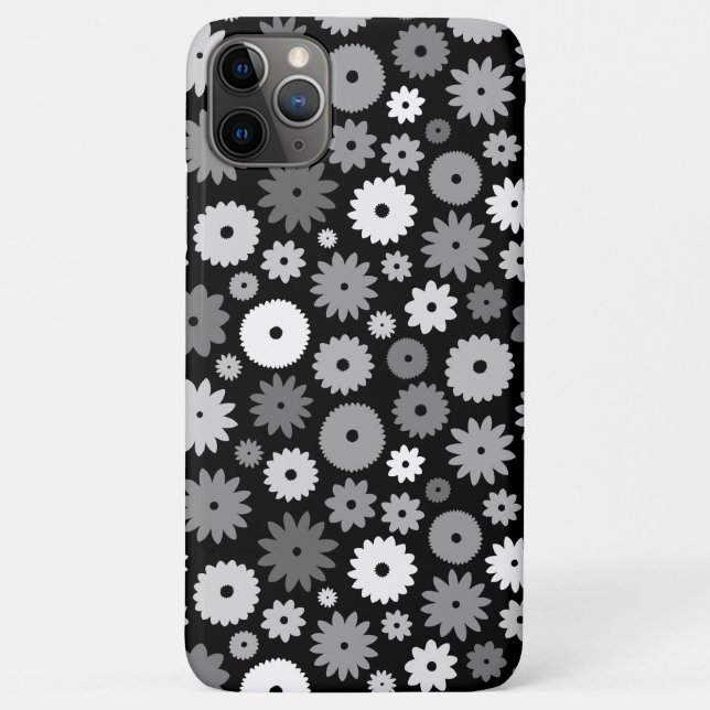 Monochrome Blooms Repeat Pattern Case-Mate iPhone Case (Back)