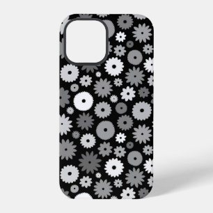 Monochrome Blooms Repeat Pattern iPhone 12 Pro Case