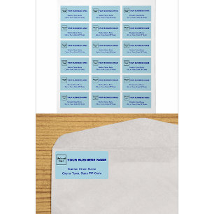 Monochrome Blue Business Address Labels