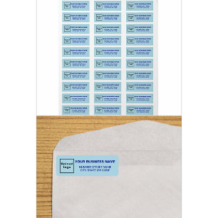 Monochrome Blue Business Return Address Labels