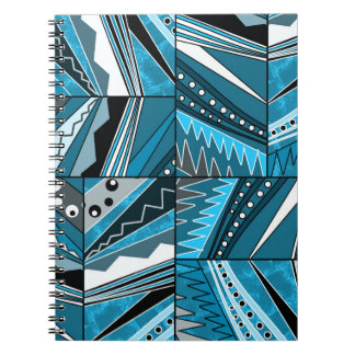 Monochrome blue ethnic ornament. notebook