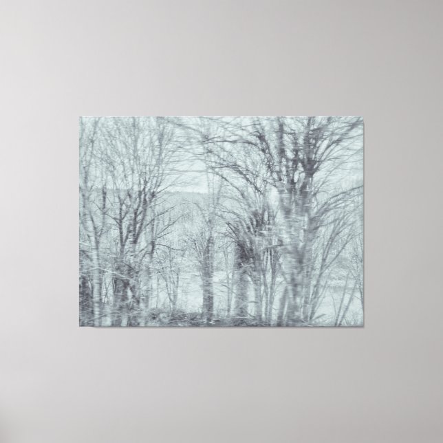 Monochrome blurred Winter Forest Canvas Print (Front)
