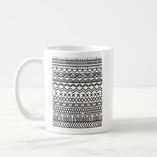 Monochrome Boho Knit Sampler | Tribal Geometric  Coffee Mug