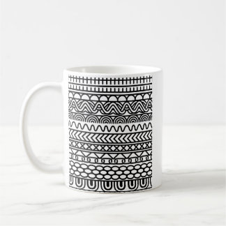 Monochrome Boho Knit Sampler | Tribal Geometric  Coffee Mug