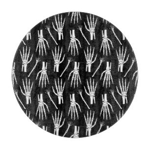 Monochrome Bones Halloween Pattern Cutting Board