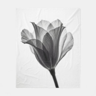 Monochrome botanical fine art photograph fleece blanket