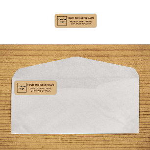 Monochrome Brown Business Return Address Label