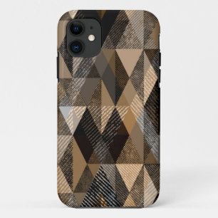 Monochrome brown rhombic textured Case-Mate iPhone Case