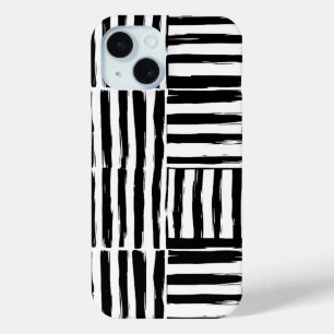 Monochrome Brushstroke Art iPhone 15 Case