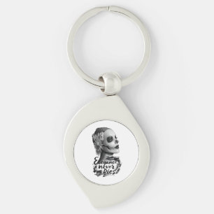 Monochrome Calavera Key Ring