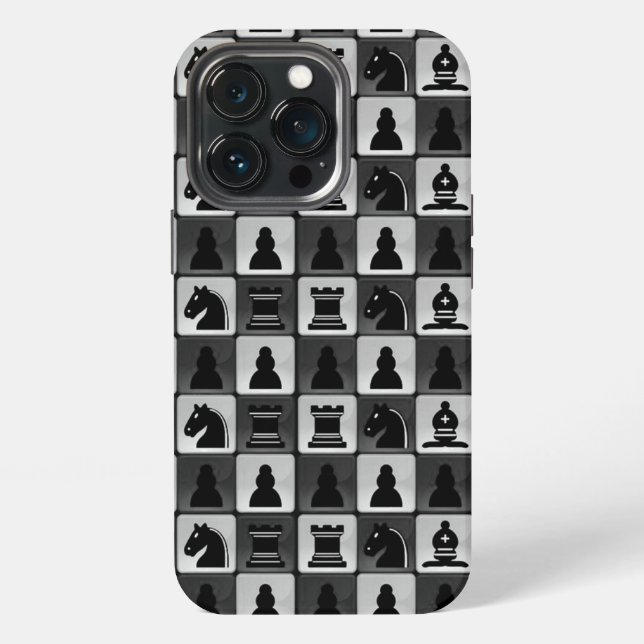 Monochrome Chess Pattern   iPhone Case (Back)