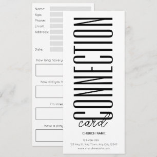 Monochrome Church Connection Card