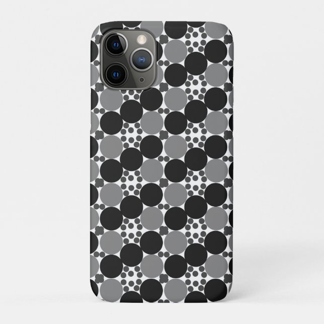 Monochrome Circles: Abstract Black White And Gray, Case-Mate iPhone Case (Back)