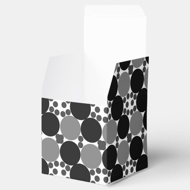Monochrome Circles: Abstract Black White And Gray, Favour Box (Opened)