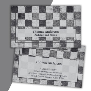 Monochrome, Cobblestone in Grey, Architect Business Card