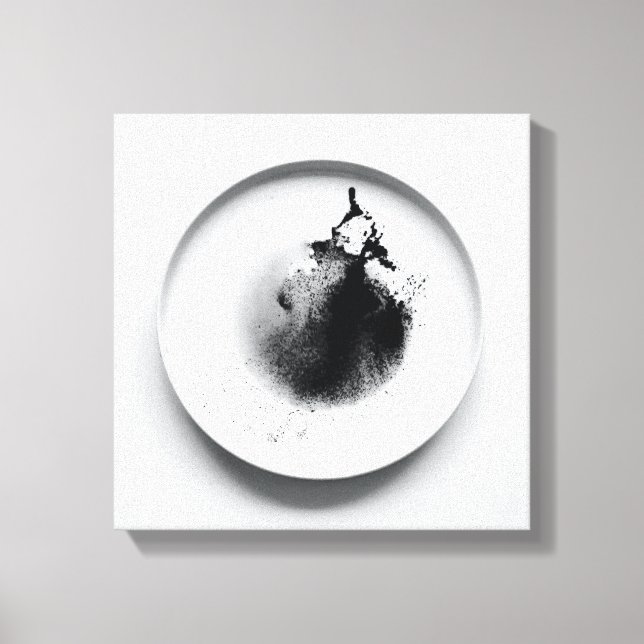 Monochrome coffee grounds texture abstract art 13 canvas print (Front)