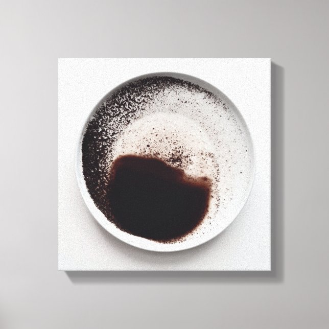 Monochrome coffee grounds texture abstract art 18 canvas print (Front)