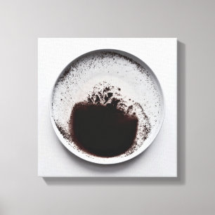 Monochrome coffee grounds texture abstract art 4 canvas print