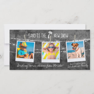 Monochrome Colour Pop Florida Holiday 3-Photo Card