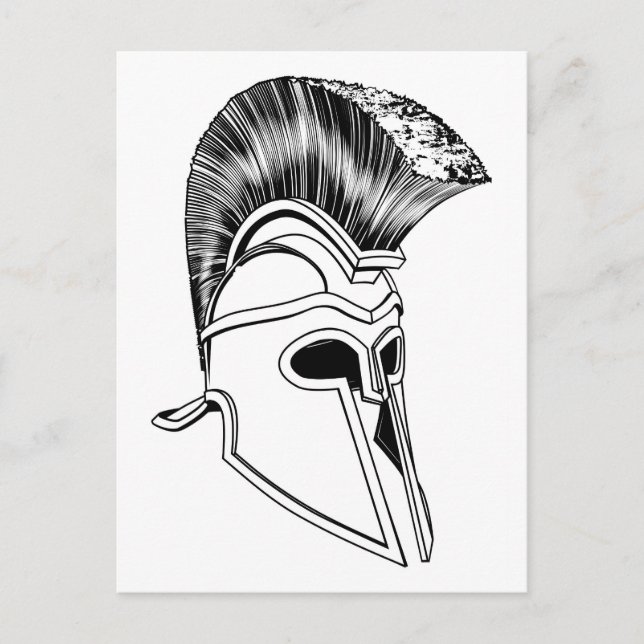 Monochrome Corinthian helmet Postcard (Front)