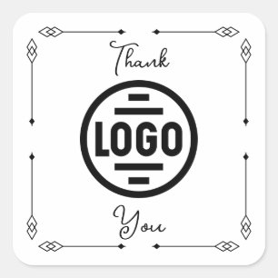 Monochrome Deco Business Thank You Sticker