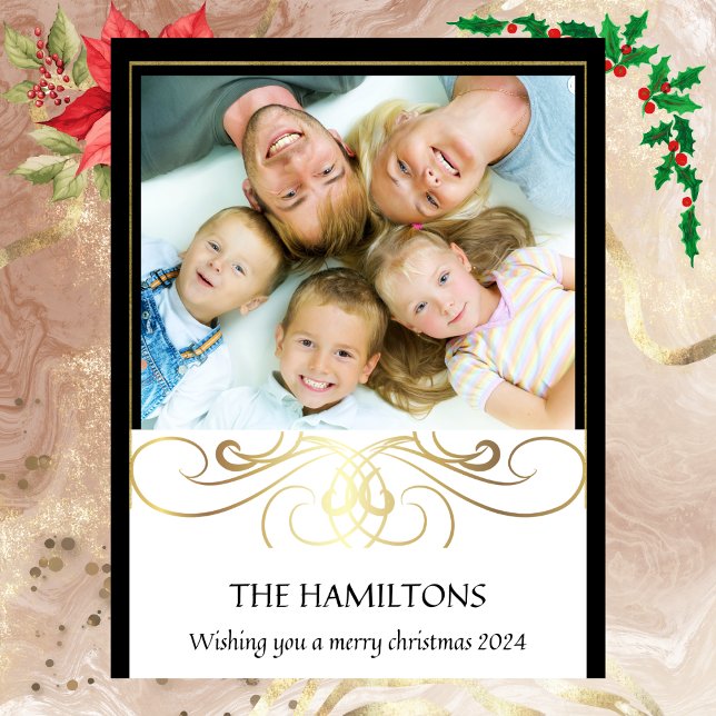 Monochrome Elegance Black and White gold-foil Card (Monochrome Elegance Black and White gold-foil Card)