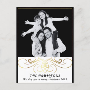 Monochrome Elegance Black and White Postcard