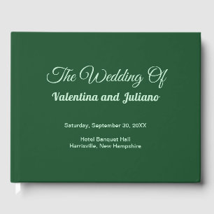 Monochrome Emerald Green Wedding Guest Book