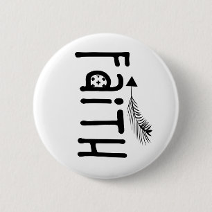 Monochrome Faith Tribal Arrow 6 Cm Round Badge