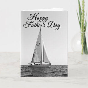 Monochrome Fathers Day Boat Card
